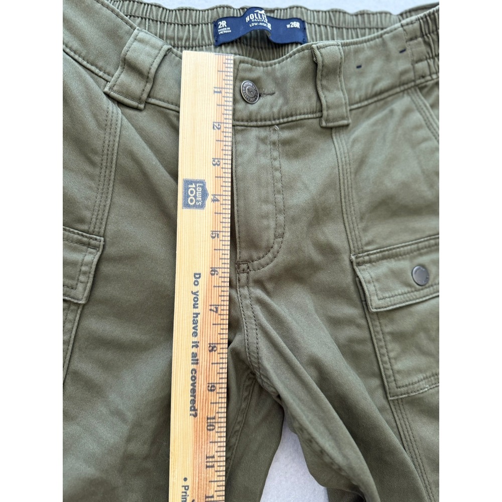 Hollister Low Rise Baggy Cargo Pants Olive Green Utility 2R W26 Streetwear NEW - Picture 5 of 11